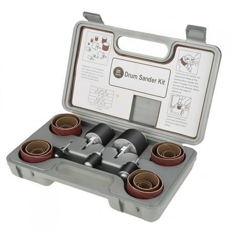 

2024 25pcs Spindle Sanding Drum Sander Tool Kit Set with Case for Drill Press