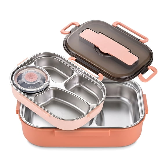 Clearance Thermal Insulation Bento 4 Grids With Soup Bowl Lunch Box Tableware Set Portable Lunch Box Student Lunch Box