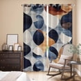 thumbnail image 3 of Navy Blue Burnt Orange Kitchen Curtains 84 Inch Length, Retro Abstract Geometric Grommet Top Bedroom Living Room Curtains, Light Filtering Cafe Curtain Drapes 2 Panels Set 84''x84'', 3 of 9