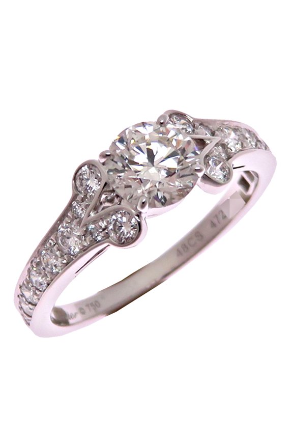 Pre-Owned Cartier #48 0.54ct Diamond 750WG Ballerina Solitaire Women's Ring CRN4188548 750...