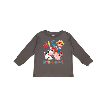 

Inktastic Farmer Tractor EIEIO Big Bro Boys Long Sleeve Toddler T-Shirt