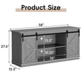 thumbnail image 4 of Vineego Rustic Modern TV Stand for 65-Inch TVs - Entertainment Center with Storage Cabinet & Sliding Barn Door Design,Gray, 4 of 7