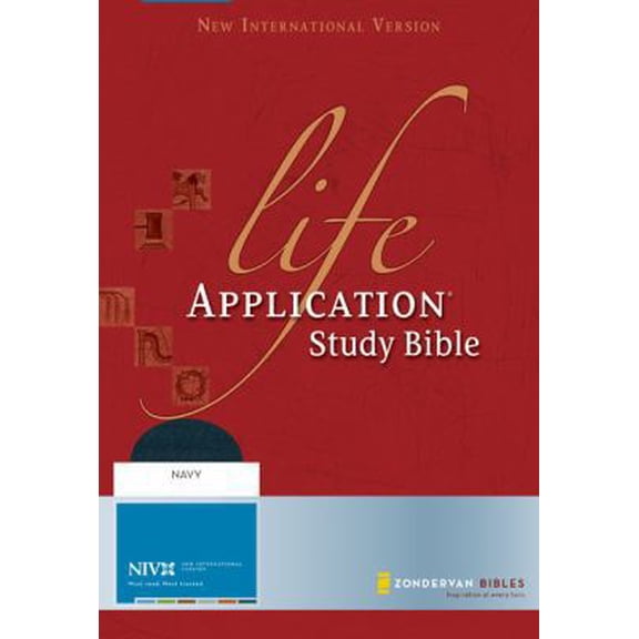 Pre-Owned Life Application Study Bible: New International Verison, Navy, Top Grain Leather (Paperback) 0310933978 9780310933977