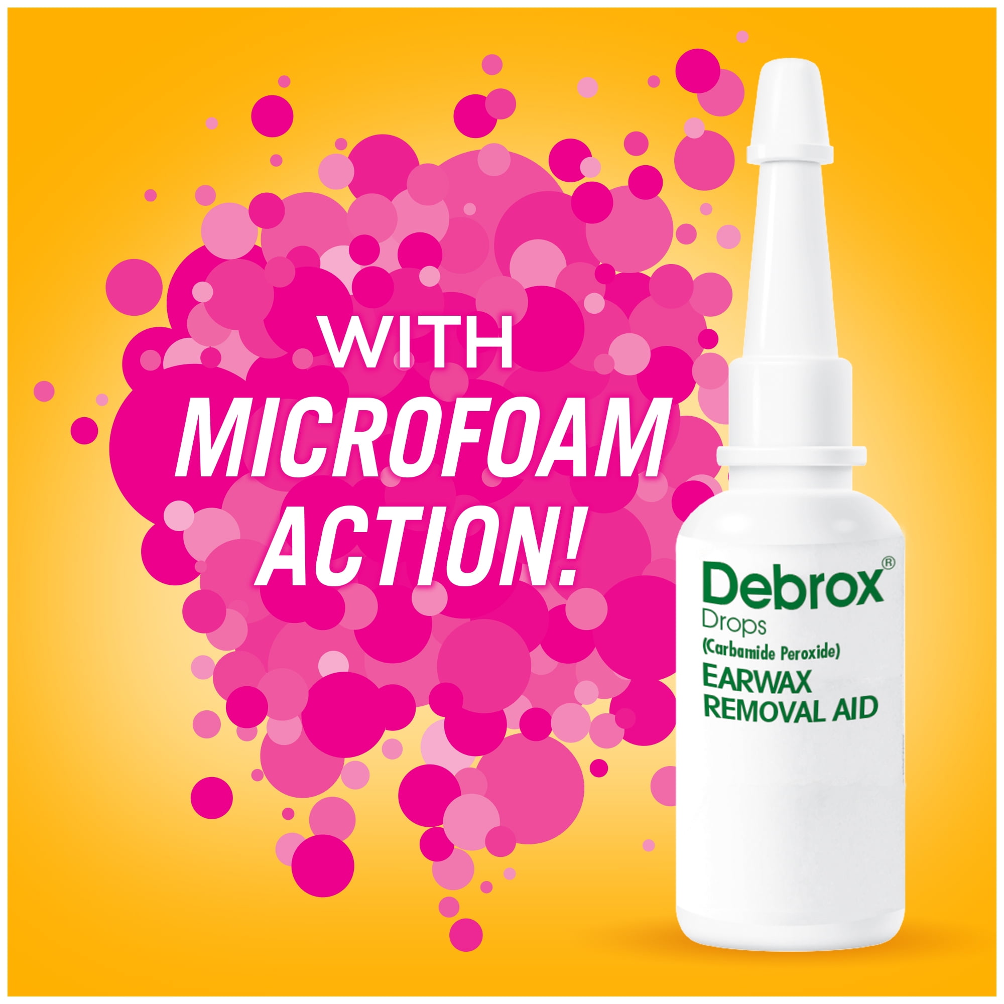 Debrox Earwax Removal Drops with Gentle Microfoam Cleansing Action, 0.5 fl oz