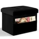 thumbnail image 1 of Taburete plegable Storage Ottoman LINMAGCO, color negro aterciopelado, 1 of 7