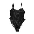 thumbnail image 6 of MSJUHEG Jumpsuits For Women One Piece Jumpsuit Pure Lace Pajamas Wireless Pajamas Women'S Silk Satin Sleepwear Shapewear Bodysuit Black Xl, 6 of 8