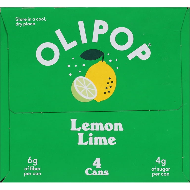 OLIPOP Prebiotic Soda, Lemon Lime, 12 fl oz, 4 Pack, Pantry Packs