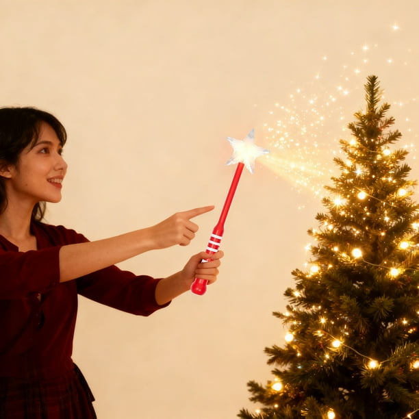 Adornos Iluminados Varita mágica para luces de árbol de Navidad con control remoto para decoraciones festivas (1 unidad) Rkxzt