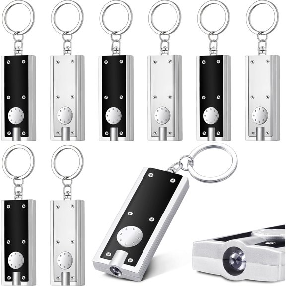 8 count Mini Flashlight LED Light Bulk Small Flashlight for Outdoor Camping Hiking Equipment and (Black, )