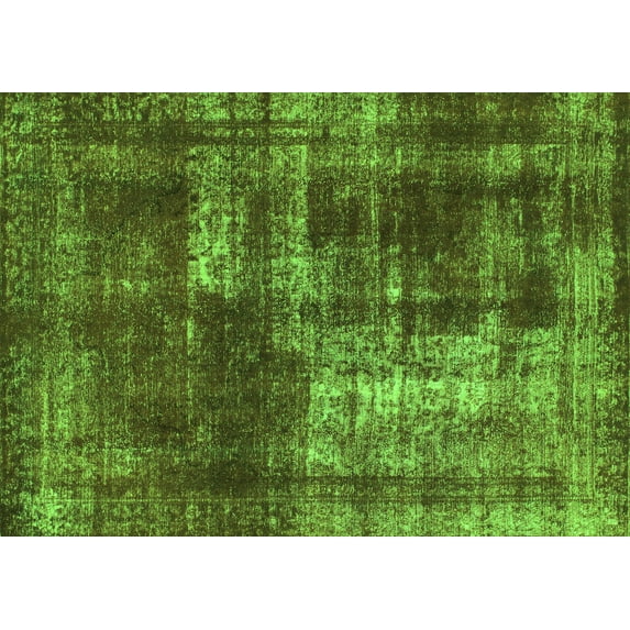 Ahgly Company Indoor Rectangle Abstract Green Modern Area Rugs, 4' x 6'