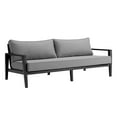 thumbnail image 2 of Grand 4 Piece Black Aluminum Outdoor Seating Set with Dark Gray Cushions, 2 of 8