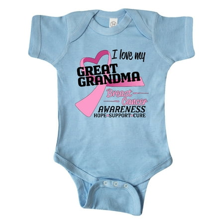 

Inktastic I Love my Great Grandma- Breast Cancer Awareness- Hope Support Love Gift Baby Boy or Baby Girl Bodysuit