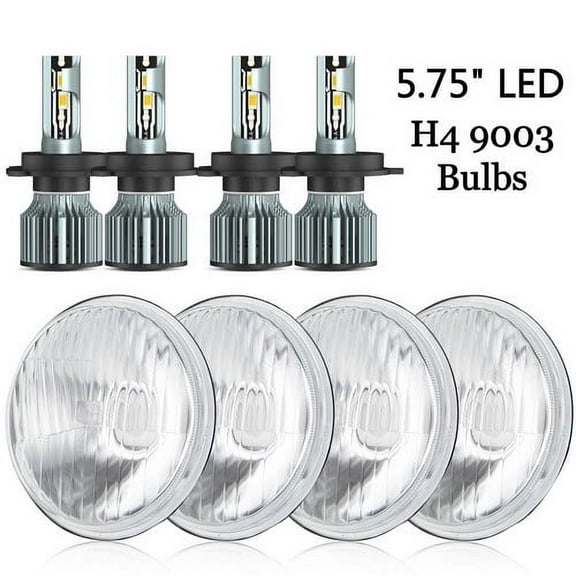 Upgraded 5.75" LED Headlights for Chevy Corvette Chevelle - 4-Pack Hi/Lo Beam 6000K White, Anti-Glare & Weatherproof