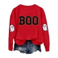 thumbnail image 5 of CONZONE Halloween Womens Sweatshirts Letter Ghost Graphic Oversized Sweatshirt for Women Spooky Season Fall Winter Pullover Tops, 5 of 5