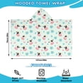 thumbnail image 2 of Green Cow Coffee Pattern Hooded Bath Towel，50"x30" for Ages 3 To 12 Kids, Quick Dry Lightweight Soft Microfiber Hood Beach Towel Cover Up for Kids, 2 of 7