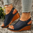 thumbnail image 2 of Mepaouo Wedge Sandals for Women Summer Dressy Slingback Wide Width Cutout Platform Casual Shoes, 2 of 8