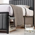 thumbnail image 6 of VECELO Twin Size Metal Platform Bed Frame, Modern Upholstered Tufted Headboard and Footboard, No Box Spring Needed, Gray, 6 of 8