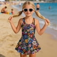 thumbnail image 3 of Uourmeti Vibrant Embroidered-Style Floral Print Girls Skirted One Piece Swimsuit - Quick Dry, Stretchy Swim Dress for Beach & Pool Vacations, 3 of 8