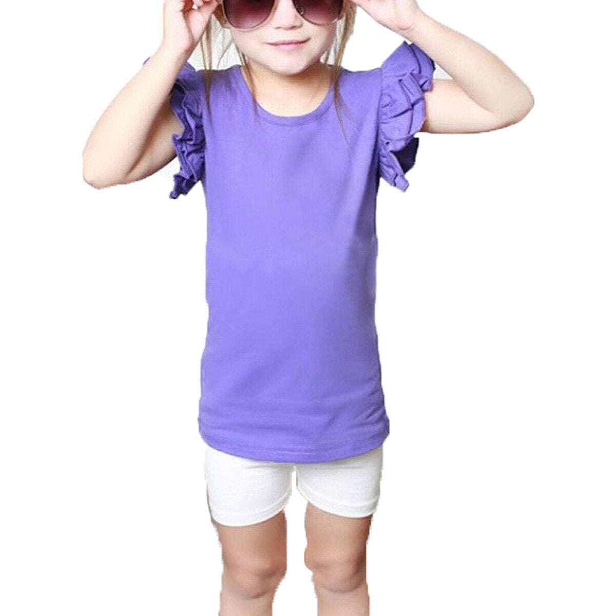 Worlds Best Grandpa1 Cotton Girl Toddler Long Sleeve Ruffle Shirt Top 