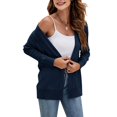 thumbnail image 3 of Women Casual Cardigan Sweater Front Open Long Sleeve Knitted Jacket with Pockets, 3 of 4