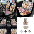 thumbnail image 2 of Jeiento Highland Cow Car Seat Cover Set 17 Pcs Dahlia Car Seat Cover with Car Floor Mats Steering Wheel Cover, Seat Belt Cover Armrest Pad Cover for Women Men, Car Interior Accessories, 2 of 6
