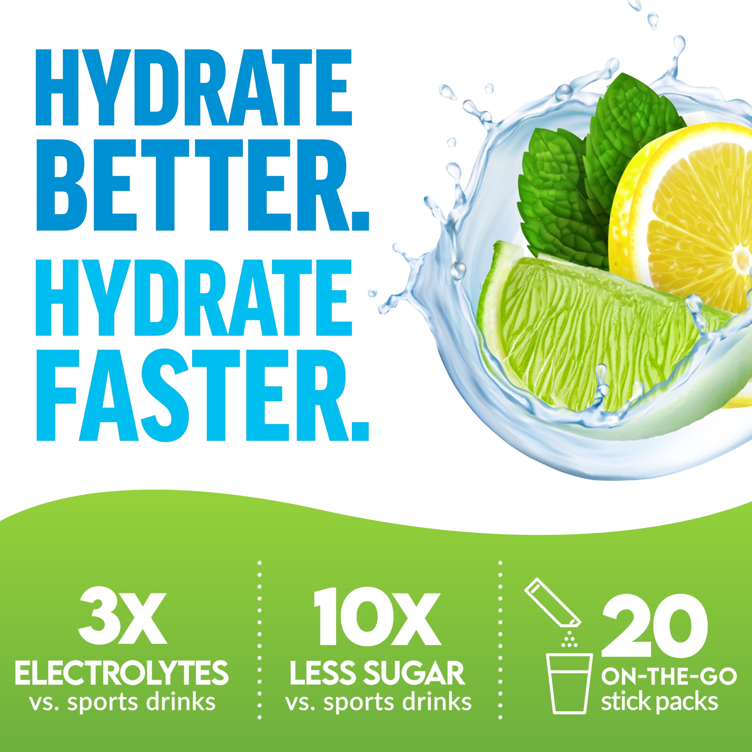 Force Factor Liquid Labs Electrolyte Powder, Hydration Powder with 5 Electrolytes, Vitamins, Minerals & Antioxidants, Lemon Lime, 20 Stick Packs