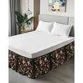 thumbnail image 4 of Watercolor Flowers Wrap Around Bed Skirts for King Bed 16" Drop, Bed Skirt with Adjustable Elastic Belt Dust Ruffle Bed Valance for Bedroom Hotel Luxury Farmhouse Floral Vintage Black Bed Frame Cover, 4 of 7