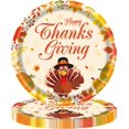 thumbnail image 1 of Luskrvnt Thanksgiving Paper Plates 20 Pcs 7 Inch Turkey Maple Design Party Plates Fall Leaf Disposable Plates for Autumn Harvest Thanksgiving Day Dinner Tableware Party Supplies, 1 of 1