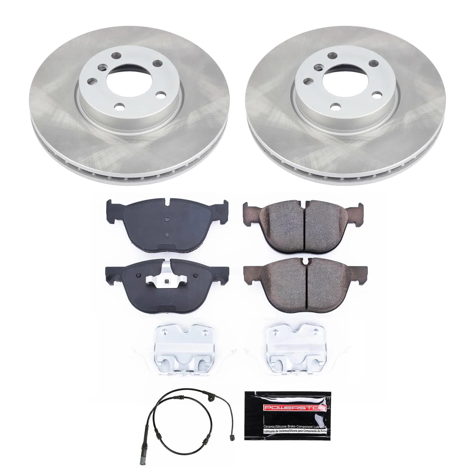PowerStop Front Semi-Coated Rotor and Low-Dust Ceramic Brake Pad Kit SC6064