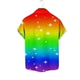 thumbnail image 4 of Penkiiy Hawaiian Shirts for Men Men Casual Fashion Turndown Collar Rainbow Short Sleeve Button Shirt Tops Blouse L Multicolor, 4 of 4