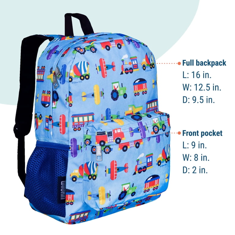 Wildkin Kids 16 Inch Backpack for Boys and Girls, Features Padded Back & Adjustable Straps (Trains, Planes &Trucks Blue) - Walmart.com Wildkin Kids 16 Inch Backpack for Boys and Girls, Features Padded Back & Adjustable Straps (Trains, Planes &Trucks Blue) - Walmart.com