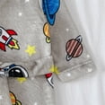 thumbnail image 3 of WAYUTE Boys Flannel Hooded Rocket Astronaut Print Soft Fuzzy Bathrobe for Kids Warm Sleepwear Robe for Toddler Kids Casual Holiday, 3 of 6