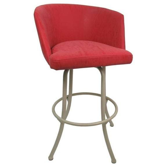 Extra Tall Swivel Metal Bar Stool 34" Joey - Ruby - Beige