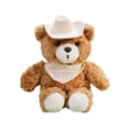 thumbnail image 2 of Teddy Bear Plush Toy Stuffed Animal with White Cowboy Hat and Orange Plaid Bandana for Adventure Themed Birthday Party Gift, 6 Inch, 2 of 9