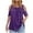 Purple, variant on Hvyesh Cold Shoulder Tops for Women Plus Size Short Sleeve Shirt Loose Fit Crew Neck Blouse Tops Oportunidad única