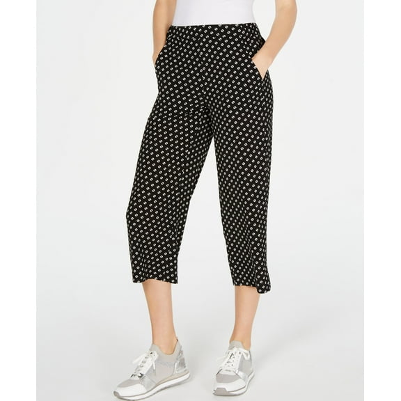 Michael Michael Kors Printed Cropped Pants Black/Bone 2