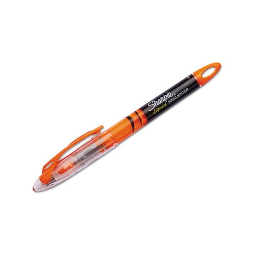 Liquid Pen Style Highlighters Chisel Tip, Fluorescent Orange, Dozen