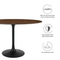 thumbnail image 5 of Modway Lippa 48" Oval Veneer and MDF Dining Table in Black/Walnut, 5 of 7