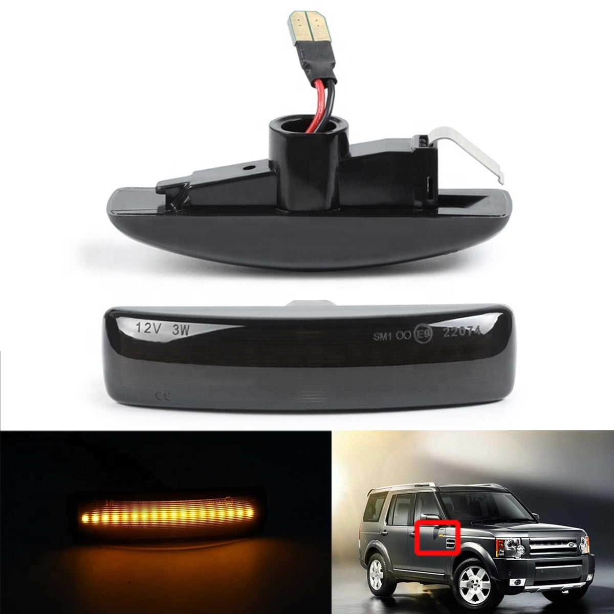 Dynamic LED Side Marker Repeater Light For Land Rover Discovery 3 &4