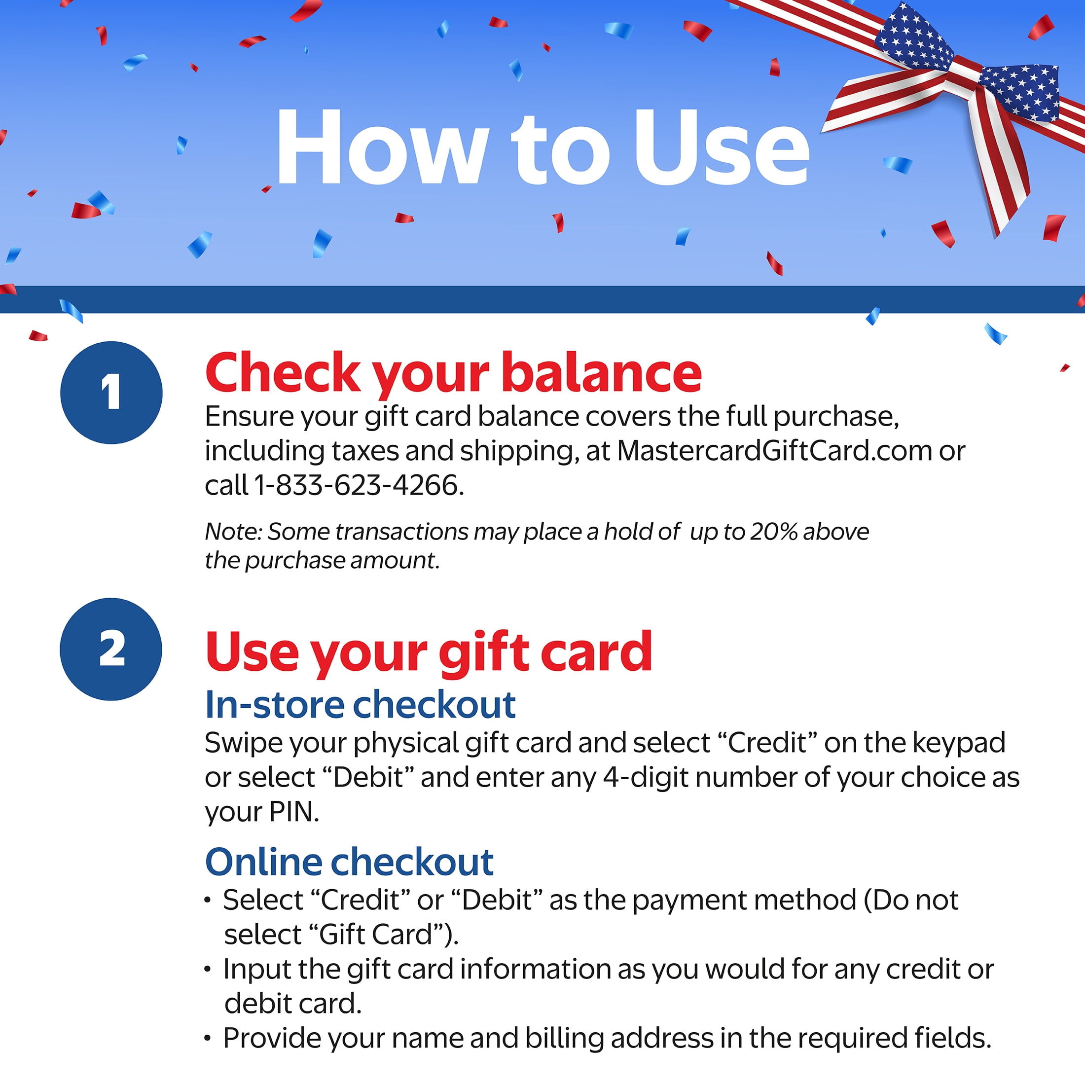 Mastercard® $25 USA Ribbon Gift Card (plus $3.84 Purchase Fee)