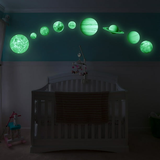 Pegatinas De Pared Con Sistema Solar Brillante Que Brillan En La Oscuridad, Estrellas Y Planetas, Calcomanías De Techo Brillantes Para El Dormitorio, Decoración Para Niños, Niñas Y Niños Advancent HA018509-00