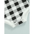 thumbnail image 7 of Autumn Infant Long Sleeve Romper Set, Baby Girls Boys Color Matching Plaid Round Collar Jumpsuit + Headwear Casual Clothes, 7 of 7