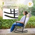 thumbnail image 4 of Vineego Patio Acacia Wood Ergonomic Single Rocking Chair for All-Weather Use, Black, 4 of 7