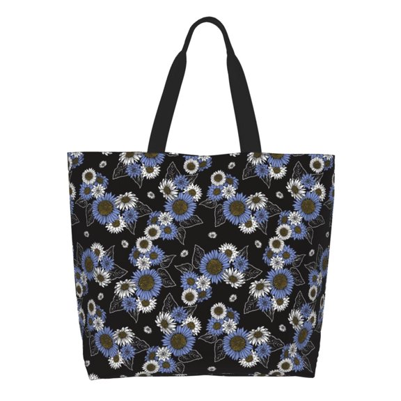 Honeii Sunflowers Print Tote Bag for Women, Foldable Tote Bag Large Shoulder Bag Top Handle Handbag for Travel, Work
