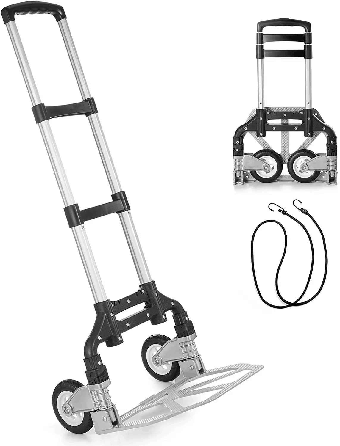 Folding Hand Truck, Heavy Duty Trolly 175lbs Capacity Stair Climbing