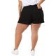 thumbnail image 5 of Women's Plus Size Jean Short Raw Hem Slash Pocket Denim Shorts Black 4X, 5 of 7