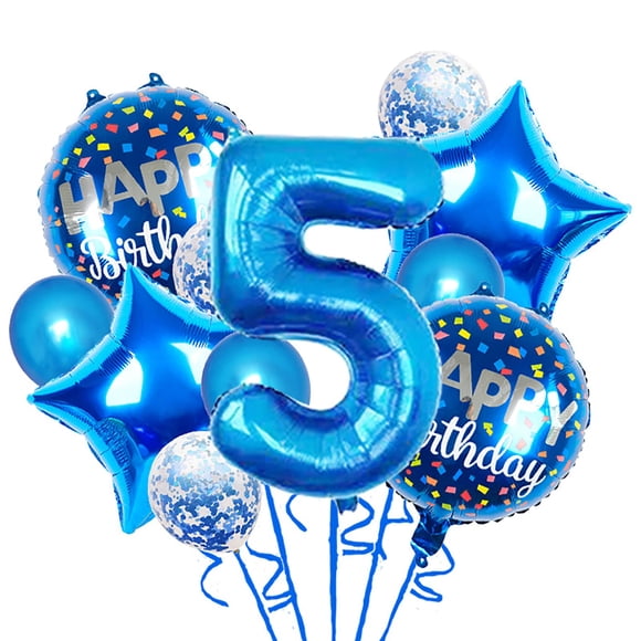 Set de globos Chaungfu de 11 piezas azul para 5.º cumpleaños