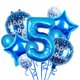 thumbnail image 1 of Set de globos Chaungfu de 11 piezas azul para 5.º cumpleaños, 1 of 5