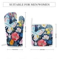thumbnail image 2 of Watercolor Butterfly Oven Mitt And Pot Holder Set Oven Glove for Kitchen Baking Cooking Grilling, 2 of 6