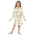 thumbnail image 6 of FORMRS Niños Bathrobe Unisex Hooded Robe Soft Plush Pajamas Sleepwear, Size 2-3T, Cartoon Giraffe, 6 of 7
